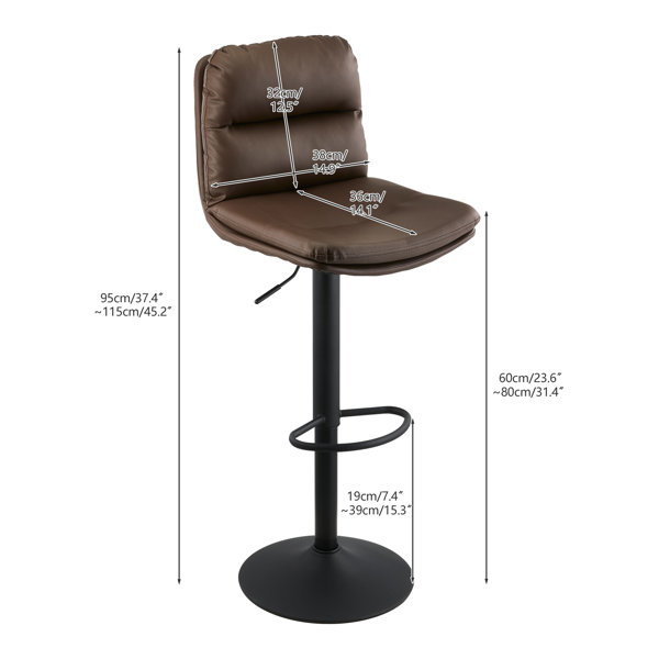 Oliver Selah Height Adjustable Swivel Bar Stool Wayfair.co.uk